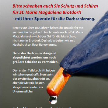 Schutz und Schirm für St. Maria Magdalena Brotdorf